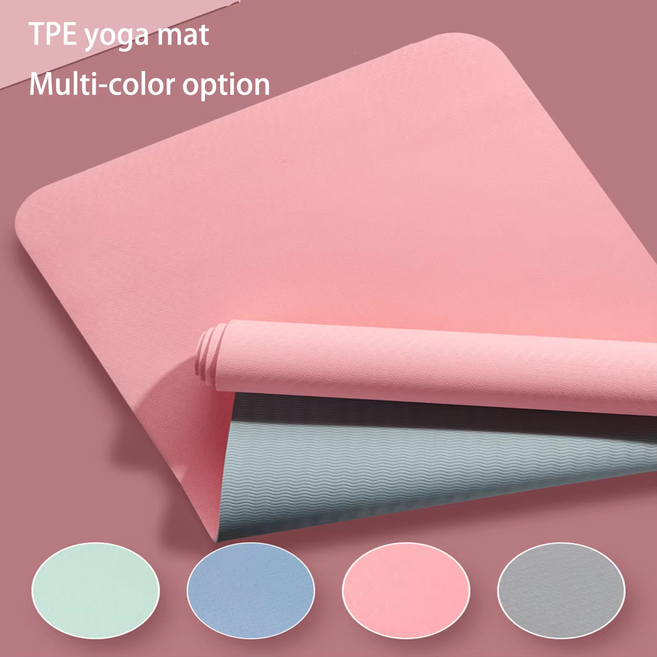 TPE Yoga Mat Eco Friendly Fitness Mat with Strap