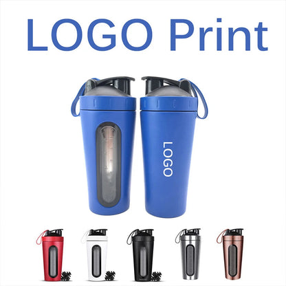 LOGO Custom Whey Protein Powder Sports Shaker Bottle Tainless Steel Shaker Bottle Leakproof Gym Nutrition Vacuum Blender Cup