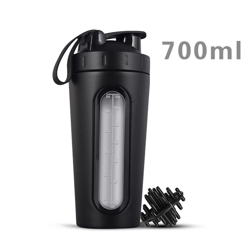 LOGO Custom Whey Protein Powder Sports Shaker Bottle Tainless Steel Shaker Bottle Leakproof Gym Nutrition Vacuum Blender Cup