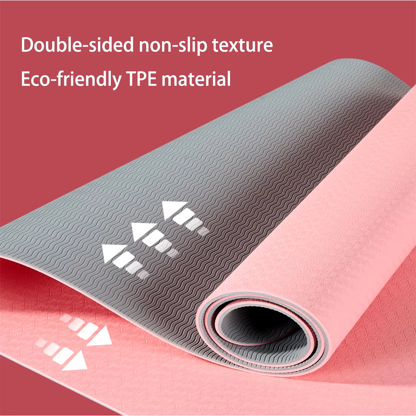 TPE Yoga Mat Eco Friendly Fitness Mat with Strap